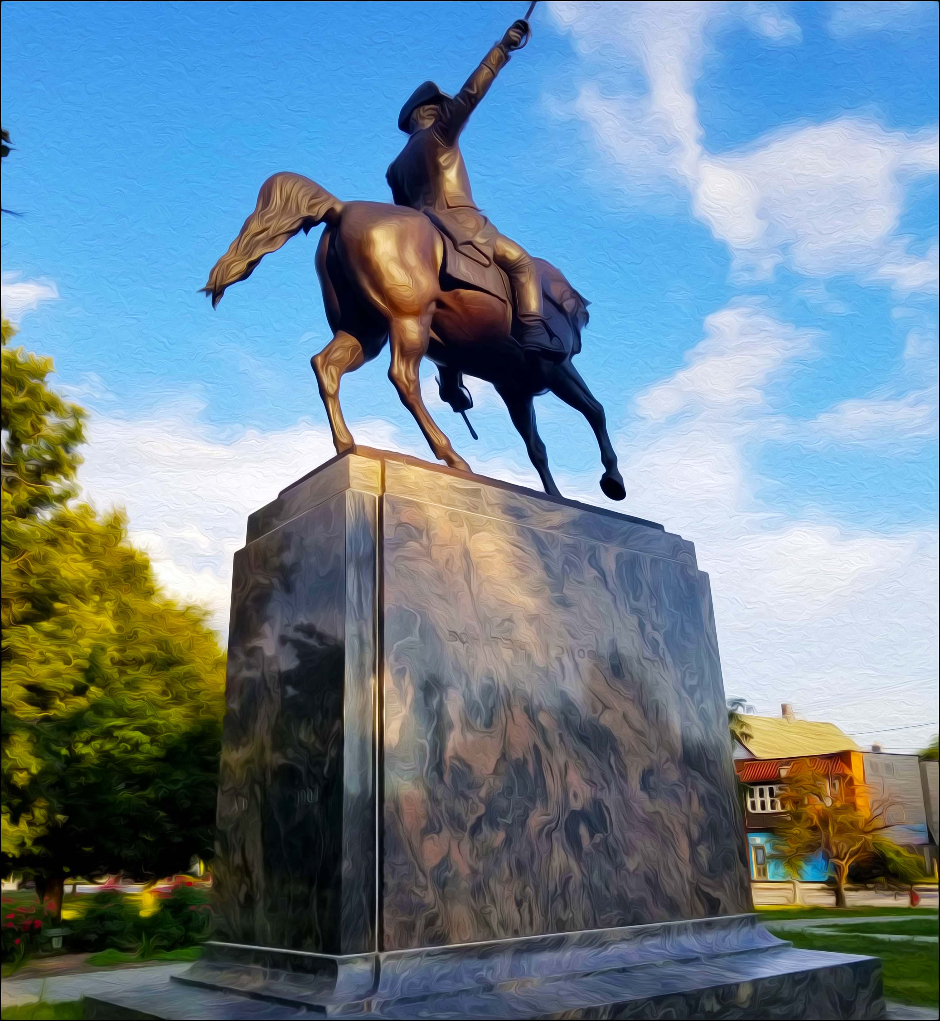 Milwaukee County's Emerald Necklace: Picture of Equestrian Monument in Kościuszko Park on the historic Southside.