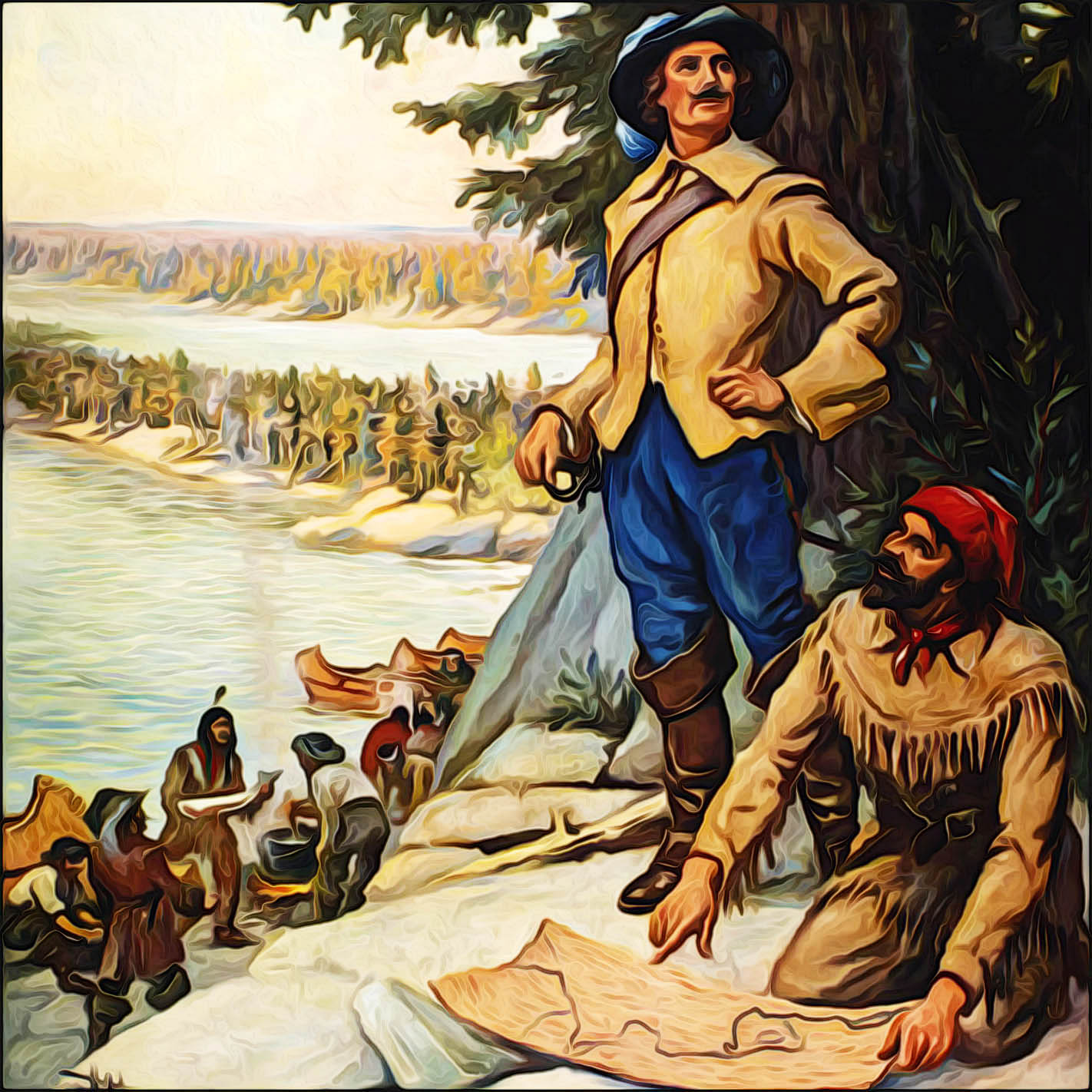 Picture of Great Lakes First Nations and French Canadian fur traders. Image courtesy of the Minnesota Historical Society. Trading with First Nations, a coureur des bois, or “runner of the woods,” was an independent entrepreneurial French Canadian trader who traveled the interior of North America.
